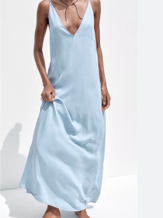 Zara Dresses & Skirts - Zara chambray maxi dress size 6